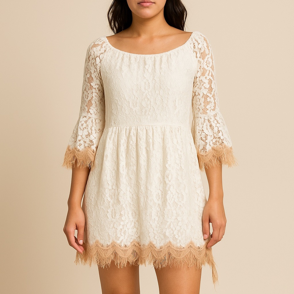 VENUS Mini Boho Chic Dress Lace Sequins Embroidered - Perfect for Special Events